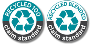 Logos for recycled 100 claim standard recycled & blended claim standard