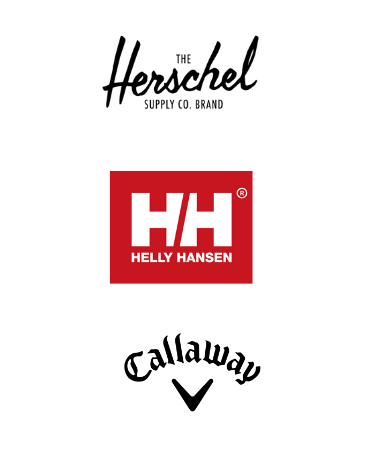 Logos for Herschel. Helly Hansen, and Callaway
