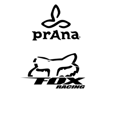 Logos for Prana and Fox Racing